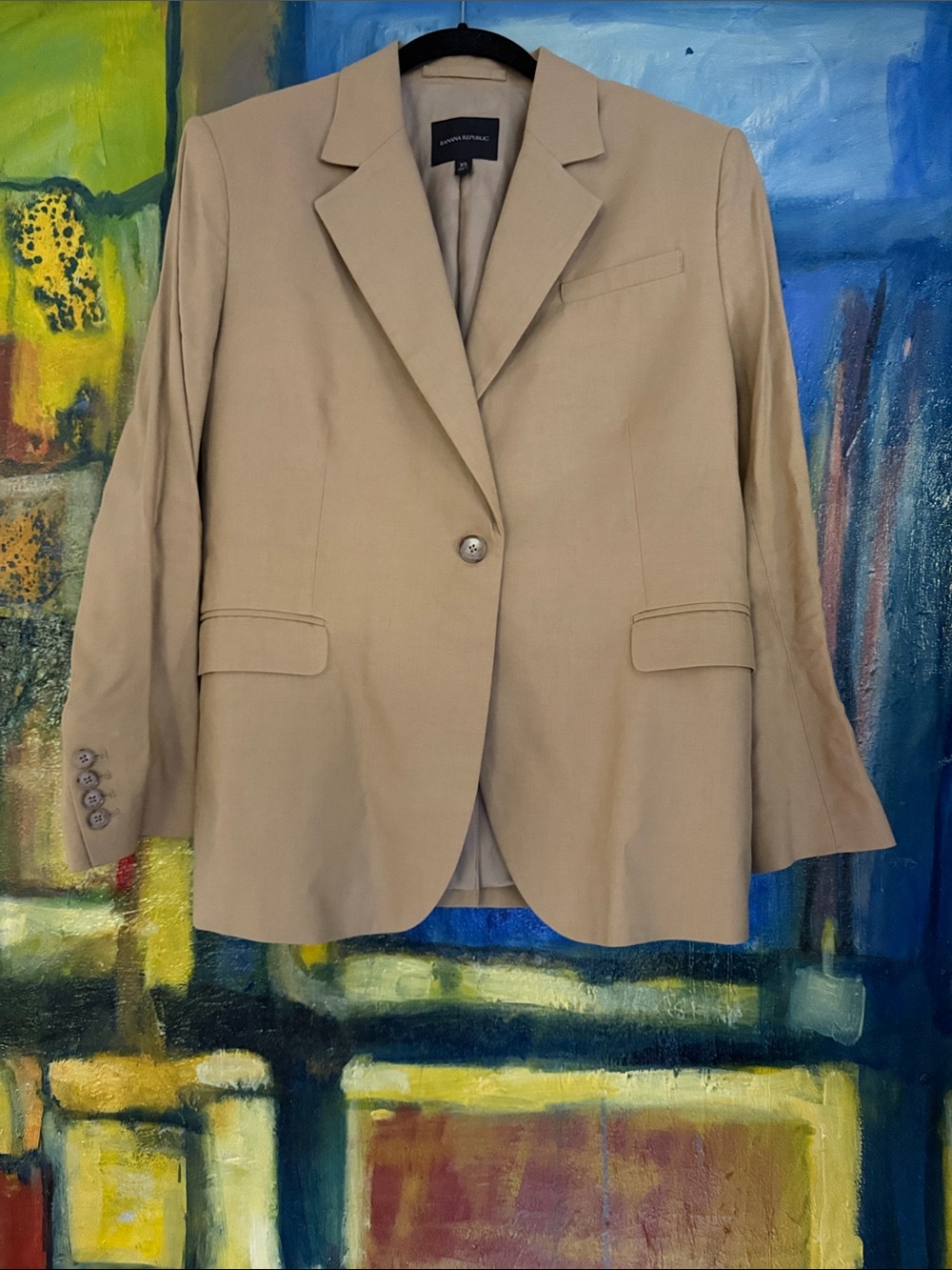 Banana Republic Relaxed, boxy, boyfriend Linen Blend Blazer XS